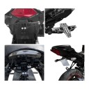Universele kentekenhouder voor motorfiets met knipperlichten en LED verlichting voor kenteken Verstelbaar CNC aluminium Zwart Achterspatbord 6