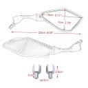 Universele motorfiets achteruitkijkspiegels 2 stuks 10 mm schroefdraad ABS-constructie Breedte 23 cm Verstelbare hoek Geschikt voor scooters 10