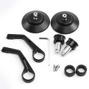 Universella motorcykelbackspeglar 2 st 22 mm CNC-aluminium blått glas styrändfäste justerbar vinkel bekväm justering 4