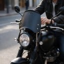 Universelt forrude til motorcykel Aluminiumsskjold med beslag af rustfrit stål Til rund forlygte Vindafviser 3