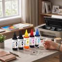 Univerzális tinta 5 db 100 ml 2x Fekete Cián Bíbor és Sárga Vízbázisú HP Canon Epson és Brother nyomtatókhoz Patronok és CISS feltöltésére 3