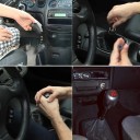 Univerzális verseny 5 sebességes alumínium váltókar karbon színben manuális sebességváltóhoz, M8, M10, M12 adapterekkel 3