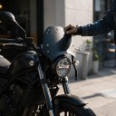 Univerzálne čelné sklo na motocykel Hliníkový štít s nerezovým držakom Pre okrúhly reflektor 6–8 palcov Proti vetru 5