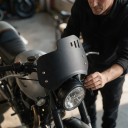 Univerzálne čelné sklo na motorku pre kulatý svetlomet 6–8 palcov Hliníkový štít a nerezový držák Ochrana pred vetrom 2