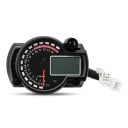 Univerzální digitální tachometr na motorku 12V LCD počítadlo km rychlost 0 až 299 km/h ABS 7 barev podsvícení černý 140 x 100 x 53 mm 1