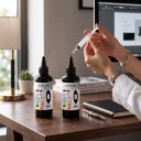 Univerzální inkoust 2 ks 100 ml Černý Na vodní bázi Se stříkačkou Pro HP Canon Epson a Brother Na doplnění kazet Deskjet i CISS 3