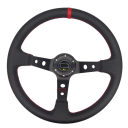 Univerzální kožený volant pro autozávody průměr 35 cm Sportovní volant do auta Ergonomický design Protiskluzový povrch Komfortní úchop 4