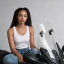 Univerzální prodloužení čelního skla motocyklu Nastavitelný deflektor větru 360 x 140 mm z ABS plastu Na motorku i skútr 3