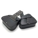 Univerzální sedlové brašny na motocykl boční úložné tašky 26 × 11 × 33 × 22 cm PU kůže černá zavazadla na cestování 2