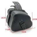 Univerzální sedlové brašny na motocykl boční úložné tašky 26 × 11 × 33 × 22 cm PU kůže černá zavazadla na cestování 3