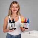 Univerzálny atrament 5 ks 100 ml 2x Čierna Azúrová Purpurová a Žltá Na vodnej báze Pre HP Canon Epson a Brother Na doplnenie kaziet aj CISS 2