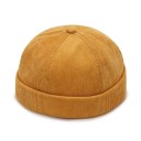 Uniwersalny okrągły kapelusz Beanie Landlord Four Seasons z poliestru Unisex hip hop Melon Skin czapka na wiosnę i jesień styl casual 5