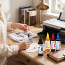 Uniwersalny tusz 5 sztuk 100 ml 2x Czarny, Azur, Purpurowy i Żółty na wodnej bazie do HP, Canon, Epson i Brother do uzupełniania kartridży i CISS 5