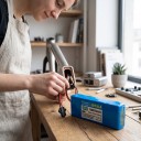 Uppladdningsbart litiumbatteri för elektrisk sparkcykel LIDIKALA 36 V 10S2P Kontakter Bullet och SM Celler 18650 186 x 66 x 38 mm Blå färg 5