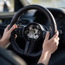 Urheiluohjauspyörä tasapohjalla BMW M3 F20 F30 F32 F80 F82 F87 Vaihtopaddelit Monitoimipainikkeet Rei'itetty verhoilu Musta 2
