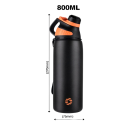 Urheilutermos 800 ml magneettikannella eristetty juomapullo 27 × 7,5 cm ulkoilma-aktiviteetteihin ja päivittäiseen käyttöön 6
