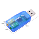 USB 2.0 εξωτερική ανεξάρτητη κάρτα ήχου 5,2 x 2,3 x 1,2 cm Αντάπτορας με θύρες ακουστικών και μικροφώνου Plug and Play για PC 4