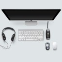 USB 2.0 Hub with 4 Ports and Blue LED Indicator Port Expansion for Laptop and Desktop Compact Black Hub with Cable 6