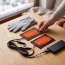 USB 5 V lämmityspatjat käsineisiin 2 kpl lämmityselementtejä 8,5 x 6,5 cm hiilikuitu musta käsien lämmittäjä talveksi ja urheiluun 2