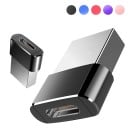 USB-A han til USB-C hun adapter til tilslutning af USB-C-kabel til oplader eller bærbar computer Dataoverførsel 480 Mbps Metalhus 2,1 x 1,5 cm 6