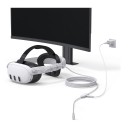 USB-A naar USB-C verbindingskabel met 18 W opladen en hoekconnector in witte kleur voor Quest 3/3S/2/Pro en Pico 4/Ultra naar PC en SteamVR 3