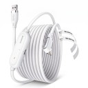 USB-A til USB-C forbindelseskabel med 18 W opladning og vinkelstik i hvid farve til Quest 3/3S/2/Pro og Pico 4/Ultra til PC og SteamVR 4