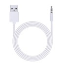 USB-A to four-pole 3.5 mm jack connecting cable Male connectors at both ends Straight connectors Round white cable Length 1 m 1
