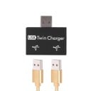 USB-adapteri 2x USB -lataamiseen kahdelta laitteelta yhdestä portista USB 2.0 -uros 2x USB 2.0 -naaras Jännite 5 V Litteä muoto 3