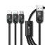 USB adatkábel 2x Lightning / Micro USB-hez 1