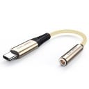 USB-C -adapteri 3,5 mm liittimelle kuulokkeiden liittämiseksi puhelimeen ja tablettiin Nailonipäällysteinen kaapeli Alumiinipäätteet Pituus 2