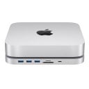 USB-C-hub för Mac mini M2 och M1 20 x 20 x 3 cm dockningsstation med 10 portar och fodral för 2 diskar samt SD-kortläsare silver 2
