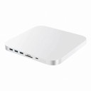 USB-C hub pro Mac mini M2 a M1 20 x 20 x 3 cm dokovací stanice s 10 porty i pouzdrem pro 2 disky a čtečkou karet SD stříbrný 1