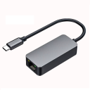 USB-C na RJ45 ethernetový adaptér 2500Mbps LAN prevodník sieťová karta IEEE štandardy šedé prevedenie pre notebook PC Mac 1