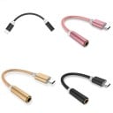 USB-C naar 3,5mm jack adapter voor het aansluiten van hoofdtelefoons op apparaten met een USB-C aansluiting Uiteinden van aluminiumlegering 5