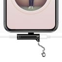 USB-C naar 3,5mm jack en USB-C adapter voor gelijktijdig luisteren en opladen Zwart aluminium lichaam Sleutelhanger met karabijnhaak Hoes 2