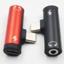 USB-C naar 3,5mm jack en USB-C adapter voor hoofdtelefoons en gelijktijdig opladen Compacte behuizing van aluminiumlegering en TPE Zijdelingse 8