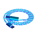 USB C og USB A lysende hurtigopladerkabel 1m LED hurtigopladerkabel 3A opladningsdatakabel Type C 5