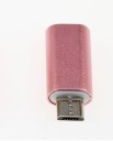 USB-C or Lightning Female to Micro USB Male Adapter Connecting a Cable to a Device with a Micro USB Port Metallic Appearance Colour Rose Gold 2