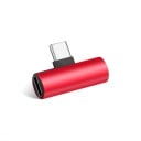 USB-C sovitin 3,5 mm liittimelle ja USB-C:lle musiikin kuunteluun latauksen aikana Kompakti T-muotoinen jakaja USB-C liittimellä 2