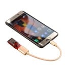 USB-C til USB 2.0 adapter til tilslutning af flashdrev eller mus til telefon Flettet nylon kabel Stik i aluminium legering Længde 19,1 cm 5
