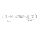 USB C til USB A hurtigopladerkabel 1,8 m 66W 6A fleksibelt fjederkabel med LED-skærm USB 2.0 datakabel 480 Mbps Type-C opladekabel 4