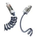 USB C til USB A hurtigopladerkabel 1,8 m 66W 6A fleksibelt fjederkabel med LED-skærm USB 2.0 datakabel 480 Mbps Type-C opladekabel 7