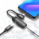 USB-C to 3.5mm Jack and USB-C Cable Adapter for Headphones and Phone Charging 2-in-1 Hub USB-C Socket on the Side Aluminium Alloy 1