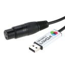 USB DMX rozhraní adaptér z USB A na 3pin DIN délka 106 cm podpora softwaru Freestyle a Windows černé na ovládání LED osvětlení 1