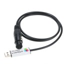 USB DMX rozhraní adaptér z USB A na 3pin DIN délka 106 cm podpora softwaru Freestyle a Windows černé na ovládání LED osvětlení 4