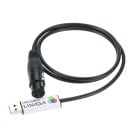 USB DMX rozhranie adaptér z USB A na 3pin DIN dĺžka 106 cm podpora softvéru Freestyle a Windows čierne na ovládanie LED osvetlenia 4