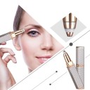 USB dobíjecí zastřihovač obočí a chloupků 12,5 x 2 cm 2v1 omyvatelná hlavice vestavěné světlo zlatý pro ženy 7