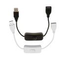 USB F/M forlængerkabel med afbryder 28 cm 1