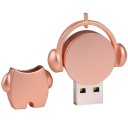 USB-flashdrev tændstikfigur med hovedtelefoner 2