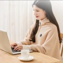 USB-Heizdecke mit Reißverschluss, mehrzonen Heizfunktion, weiches Material, tragbare Wärmedecke für Schultern und Rücken, beige oder grau 2